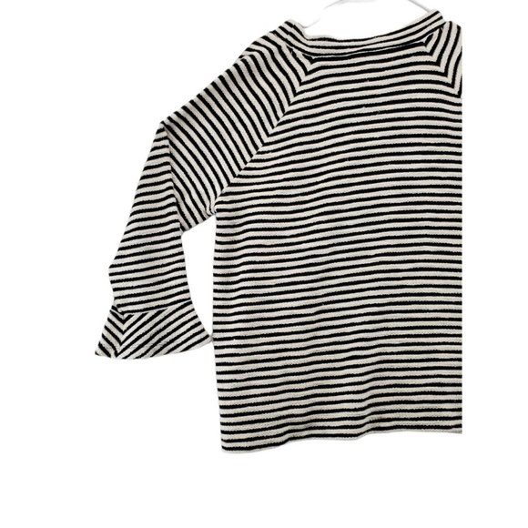 LOFT by ANN TAYLOR Sweater Women's Long Sleeve Striped Pullover B/W Large - Picture 9 of 9
